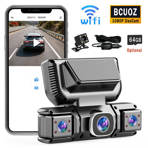 360 Degree View 4 Channel Dash Cam Front Built-in GPS WiFi Night Vision
